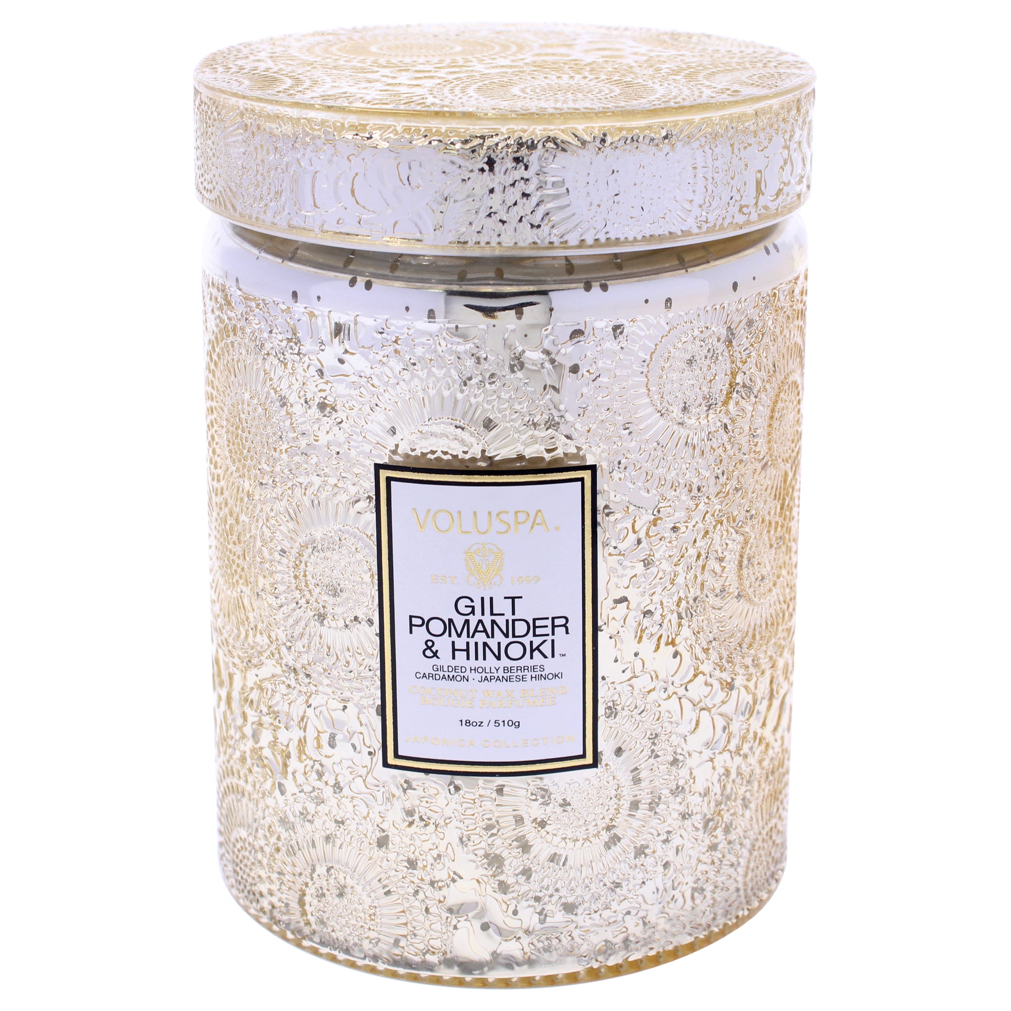Japonica Collection Large - Gilt Pomander and Hinoki Reed by Voluspa for Unisex - 18 oz Candle