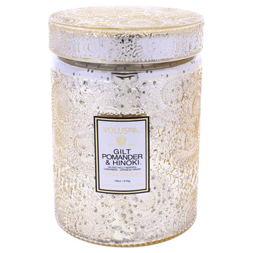Japonica Collection Large - Gilt Pomander and Hinoki Reed by Voluspa for Unisex - 18 oz Candle