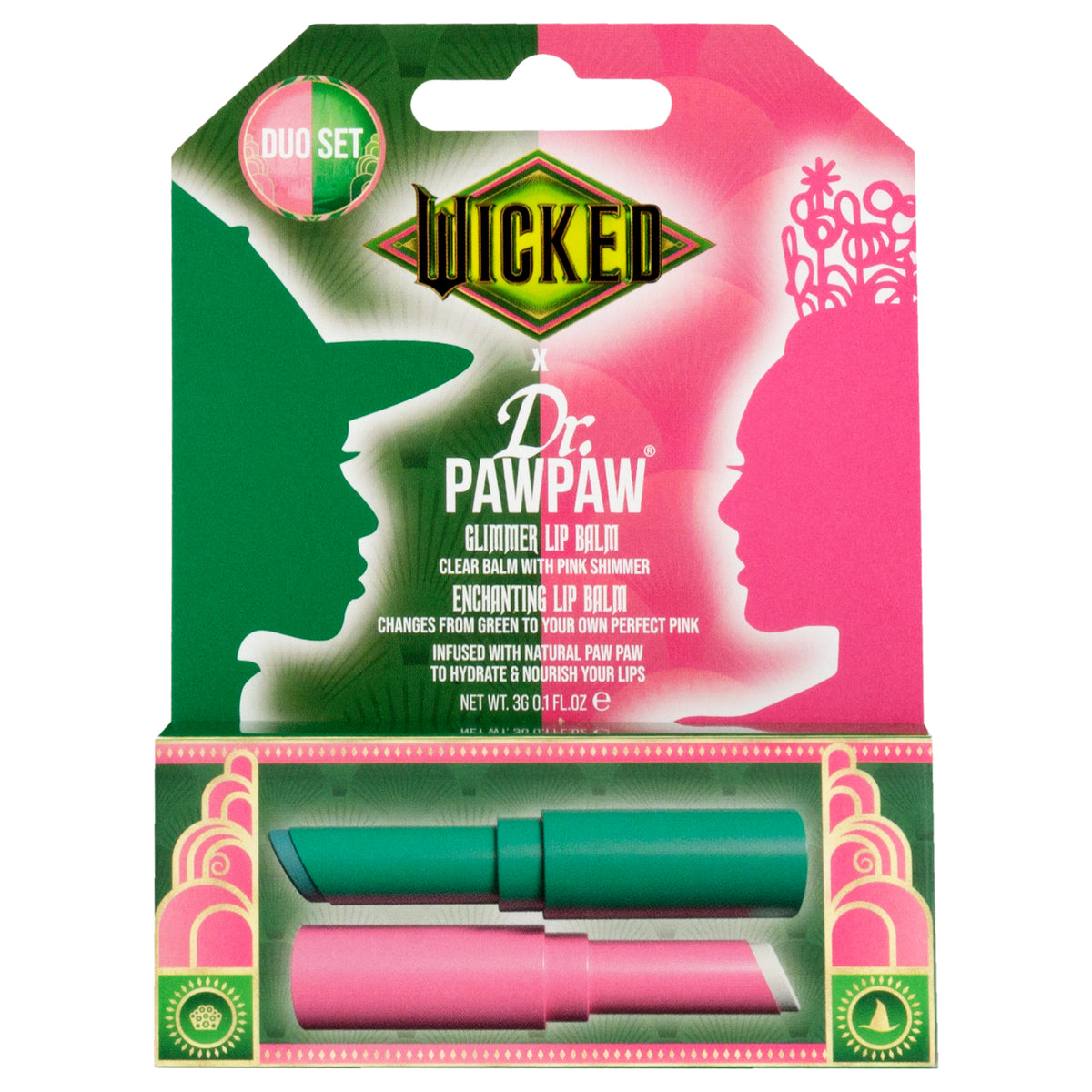 Wicked x Enchanting and Glimmer Lip Balm Duo by Dr. PawPaw for Women - 2 x 0.1 oz Balm
