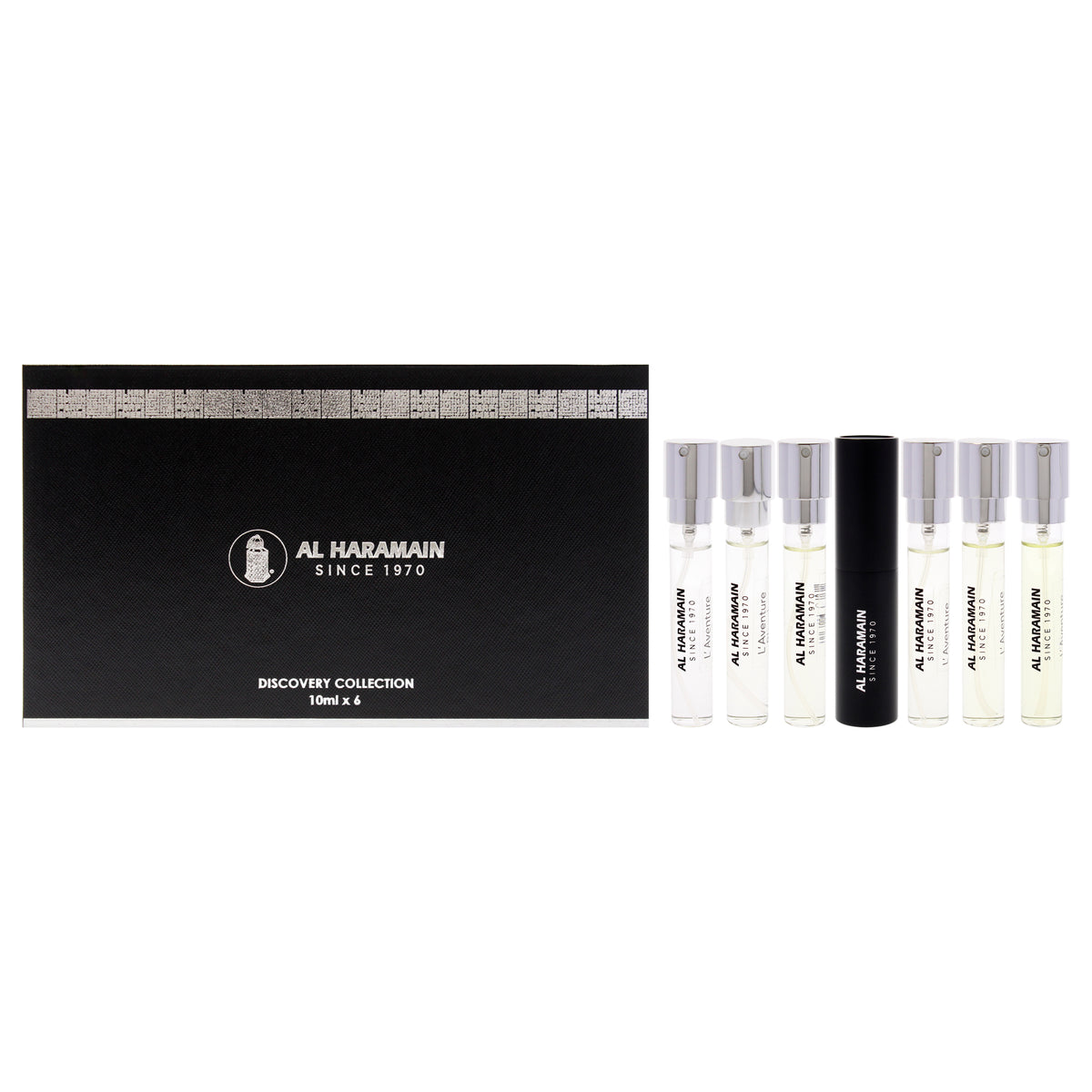 Discovery Collection - Laventure by Al Haramain for Unisex - 6 Pc Mini Gift Set 0.33oz LAventure EDP Spray (Mini), 0.33oz LAventure - Femme EDP Spray (Mini), 0.33oz LAventure - Knight EDP Spray (Mini) + more