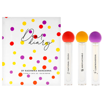 Lollipop Book Set by Dear Diary for Women - 3 Pc Mini Gift Set 0.34oz National Crush EDP Spray, 0.34oz Irreplaceable EDP Spray, 0.34oz Controversial EDP Spray