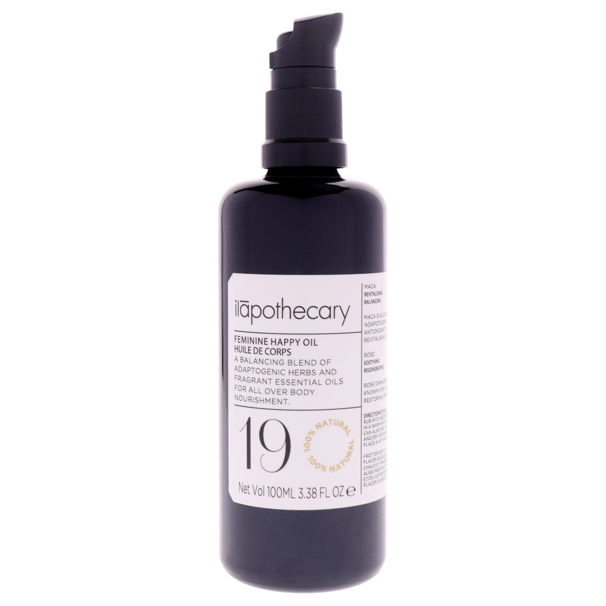 Feminine Happy Body Oil by Ilapothecary for Women - 3.38 oz Oil