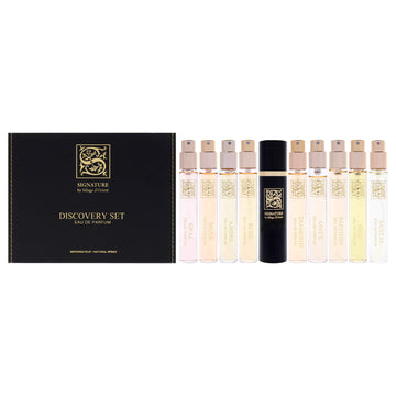 Signature Discovery Set by Sillage dOrient for Women - 10 Pc Mini Gift Set 0.34oz Sandal EDP Spray Vial (Mini), 0.34oz Saphire EDP Spray Vial (Mini), 0.34oz Musk EDP Spray Vial (Mini), 0.34oz Rose EDP Spray Vial (Mini) + more