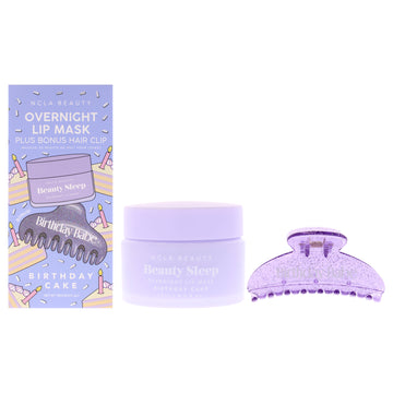 Beauty Sleep Lip Mask Plus Glitter Hair Clip - Birthday Cake by NCLA for Women - 0.5 oz Lip Mask