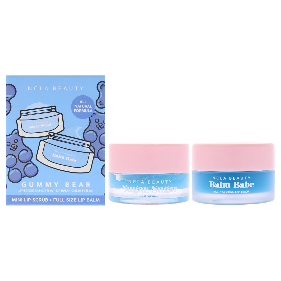 Lip Care Set - Gummy Bear by NCLA for Women - 2 Pc 0.17oz Lip Scrub, 0.33oz Lip Balm
