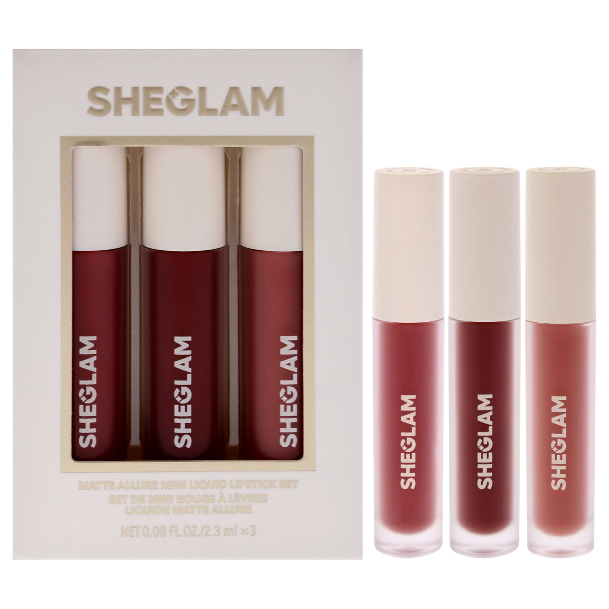 Matte Allure Mini Liquid Lipstick Set - Private Tour by Sheglam for Women - 3 Pc 0.08oz Liquid Lipstick - Musing, 0.08oz Liquid Lipstick - Cosmopolitan, 0.08oz Liquid Lipstick - Damsel