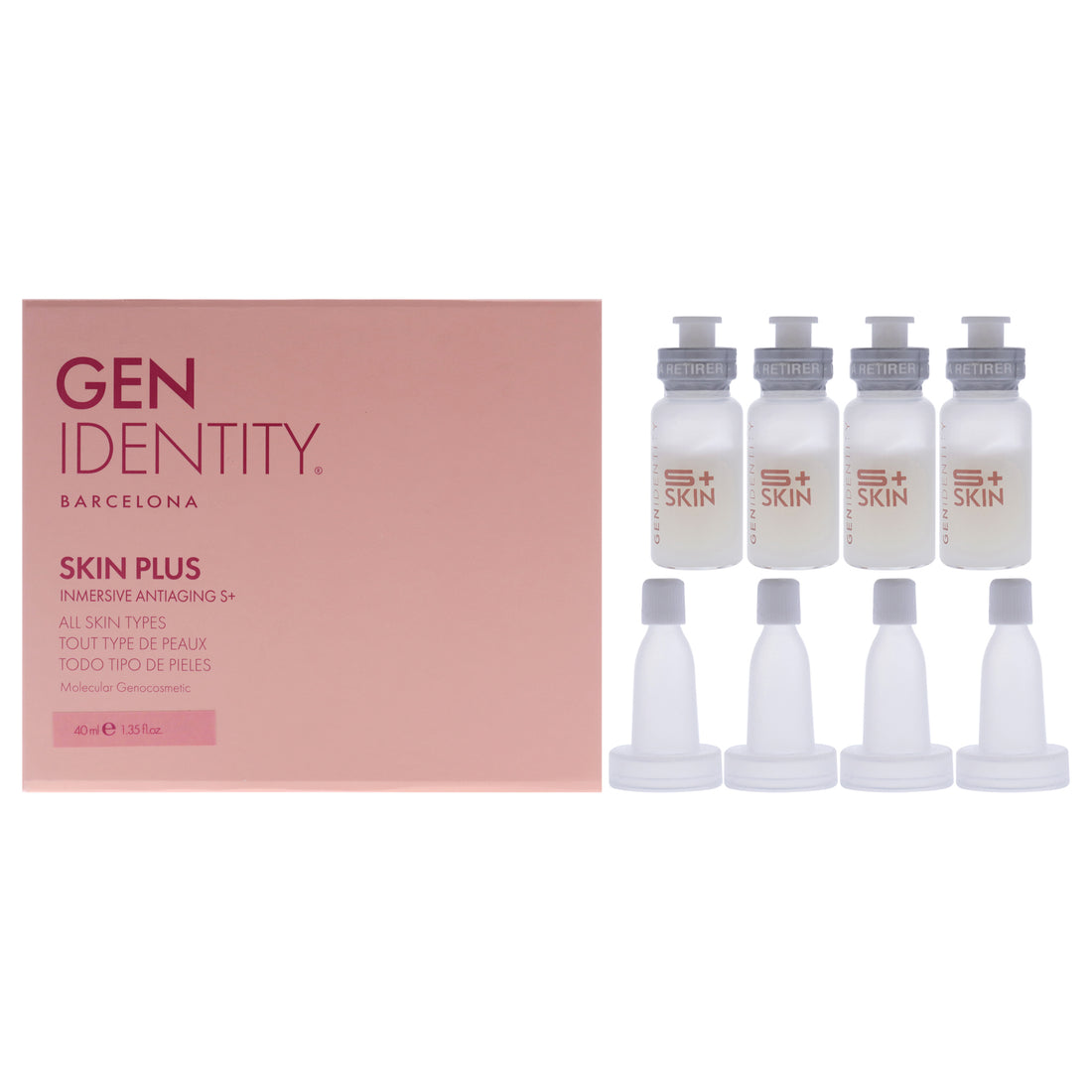 Skin Plus Inmersive Antiaging S Plus Set by Gen Identity for Women - 4 x 0.34 oz Serum