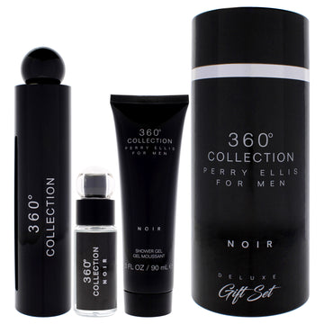 360 Black by Perry Ellis for Women - 3 Pc Gift Set 3.4oz EDP Spray, 0.25 EDP Spray (Mini), 3oz Shower Gel
