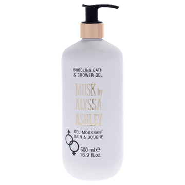 Musk Bubbling Bath and Shower Gel by Alyssa Ashley for Unisex - 16.9 oz Shower Gel