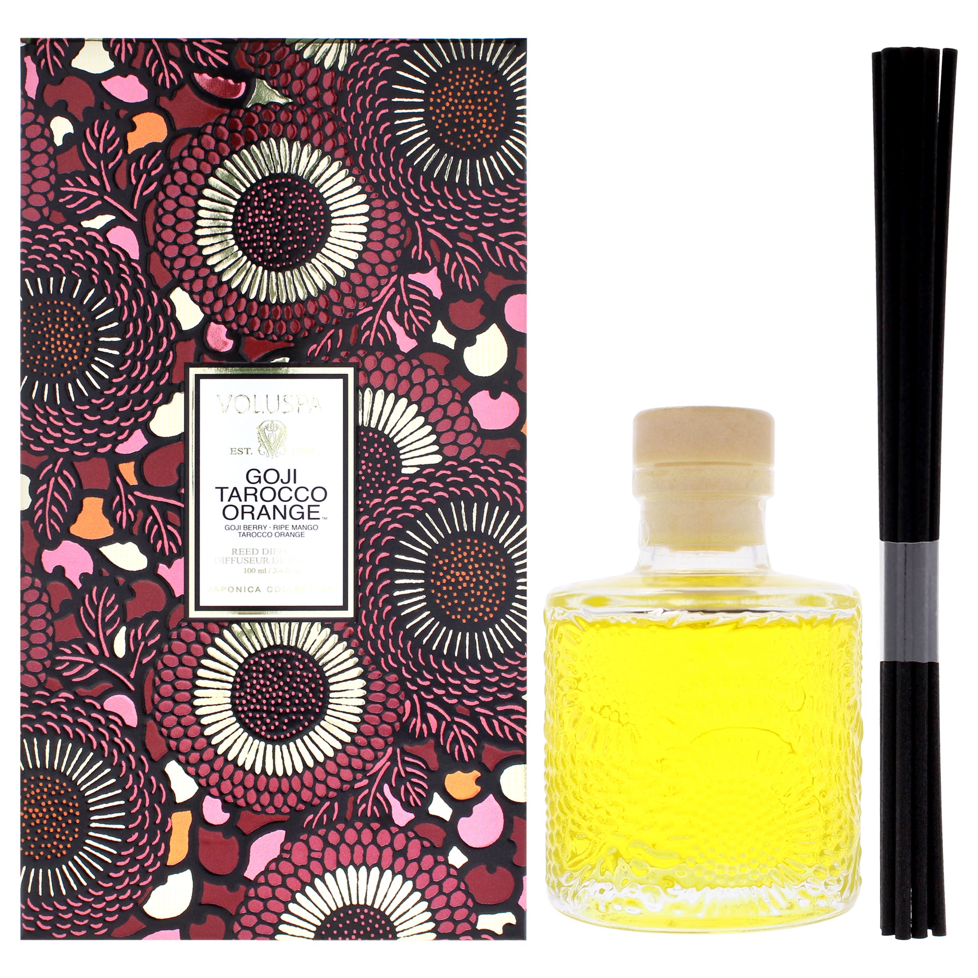 Japonica Collection - Goji Tarocco Orange Reed Diffuser by Voluspa for Unisex - 3.4 oz Reed Diffuser