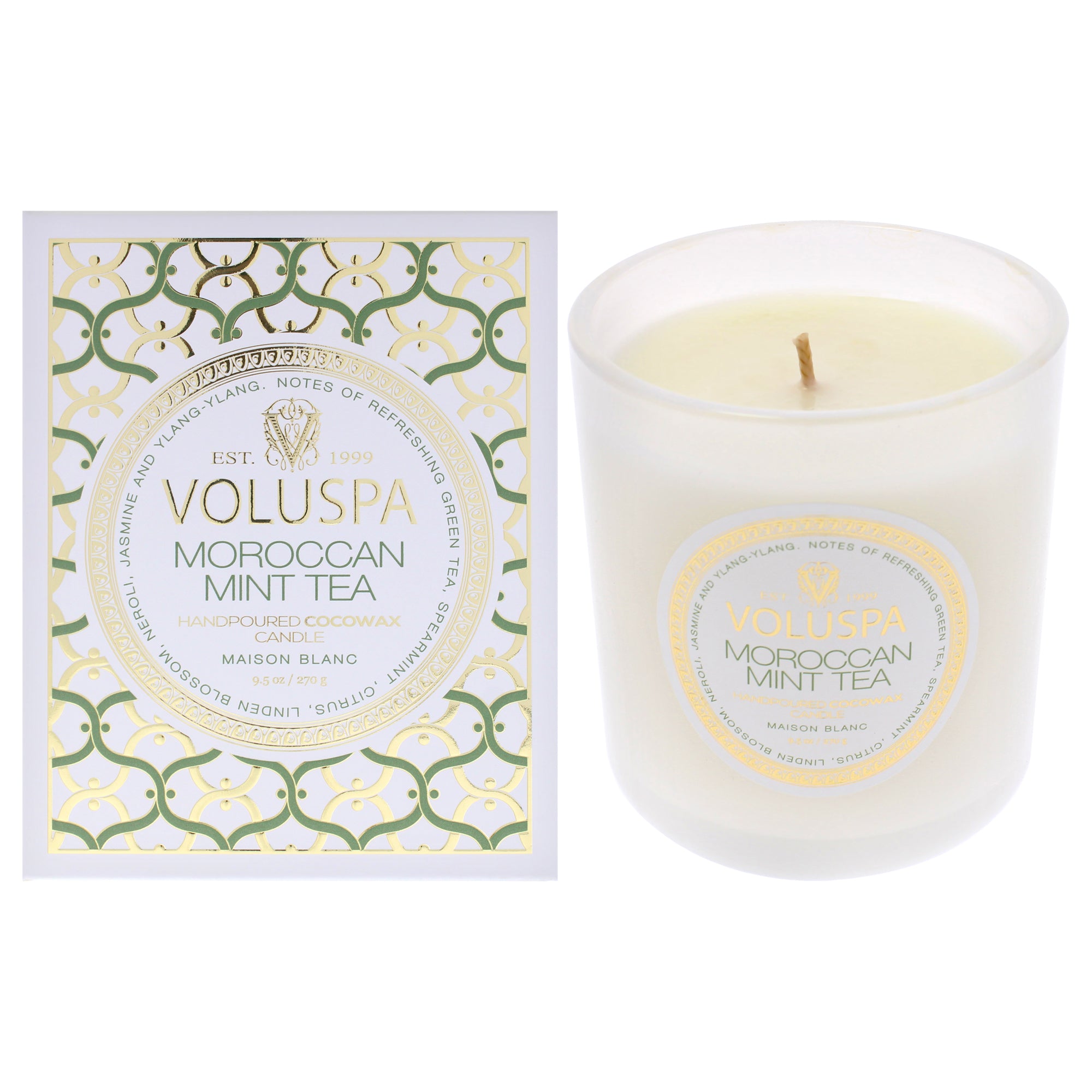 Maison Blanc Collection Classic - Moroccan Mint Tea by Voluspa for Unisex - 9.5 oz Candle