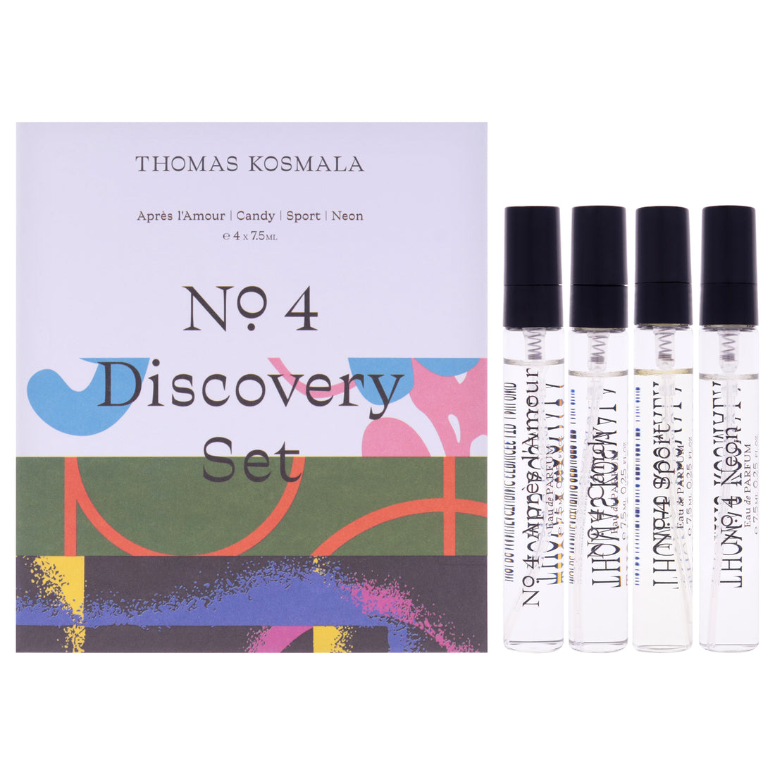 No 4 Discovery Set by Thomas Kosmala for Unisex - 4 Pc Mini Gift Set 0.25oz Apres LAmour EDP Spray, 0.25oz Candy EDP Spray, 0.25oz Neon EDP Spray, 0.25oz Sport EDP Spray