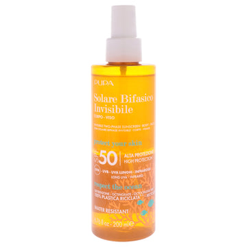 Invisible Two-Phase Body and Face Sunscreen SPF 50 by Pupa Milano for Unisex - 6.7 oz Sunscreen