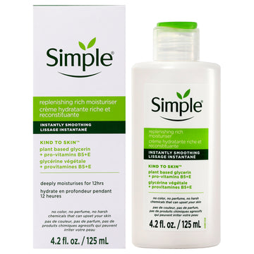 Kind To Skin Replenishing Rich Moisturizer by Simple for Women - 4.2 oz Moisturizer - Pack of 4