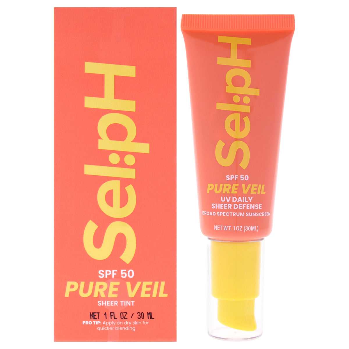 Pure Veil SPF 50 Sheer Tinted Sunscreen by Sel:pH for Unisex - 1 oz Makeup