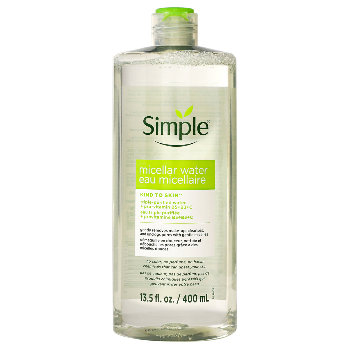 Kind To Skin Micellar Water by Simple for Women - 13.5 oz Makeup Remover - Pack of 6