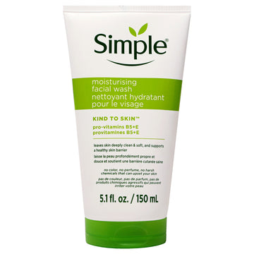 Kind To Skin Moisturizing Facial Wash by Simple for Women - 5.1 oz Cleanser - Pack of 2
