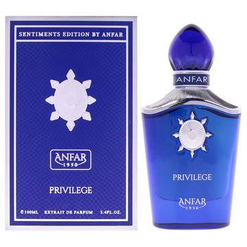 Sentiments Edition - Privilege by Anfar for Men - 3.4 oz Extrait De Parfum Spray
