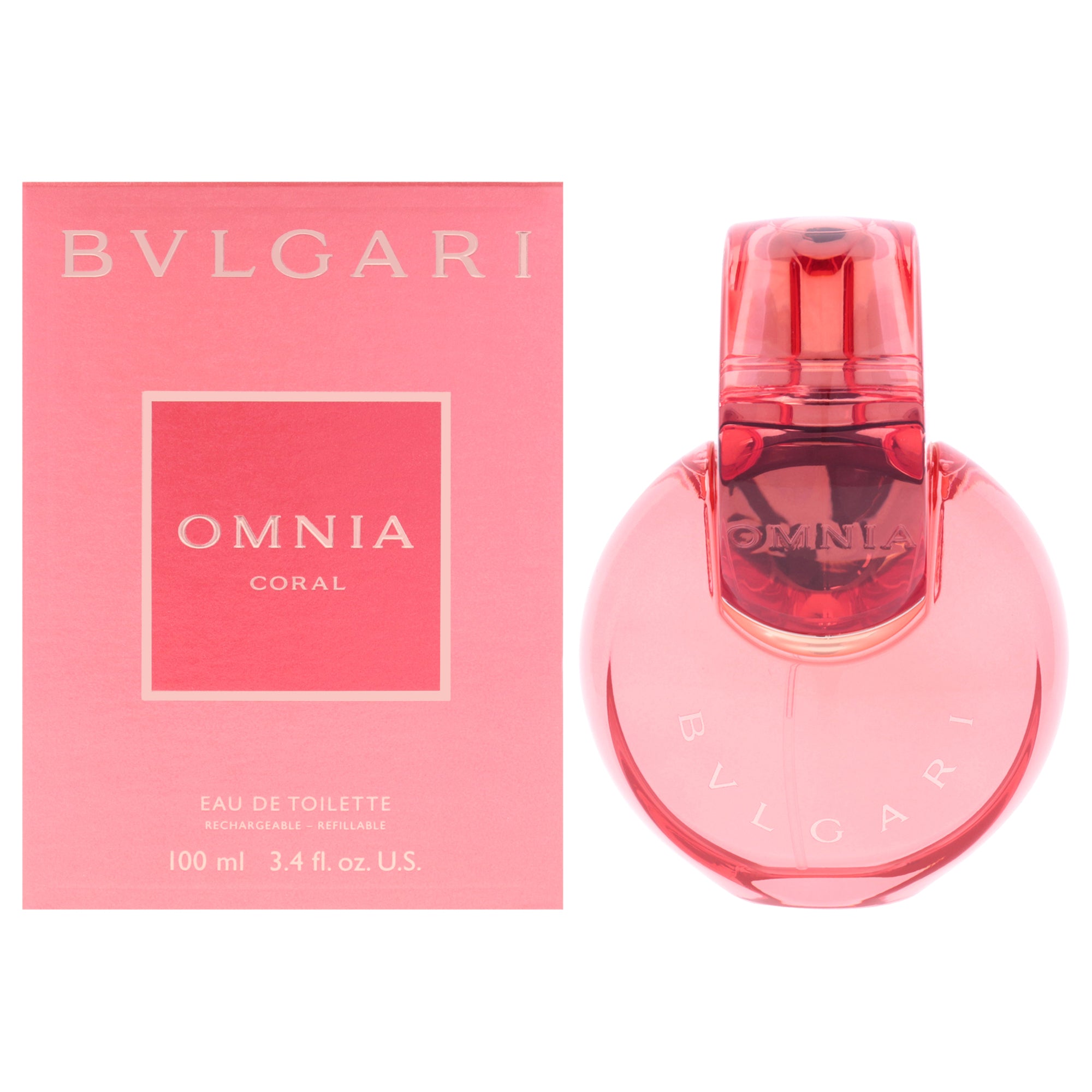 Omnia Coral by Bvlgari for Women - 3.4 oz EDT Spray (Refillable)
