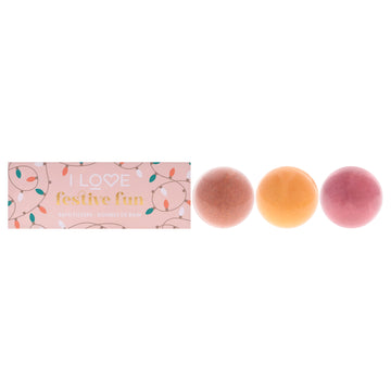 Festive Fun Bath Fizzer by I Love Cosmetics for Women - 3 x 5.30 oz Bath Bombs