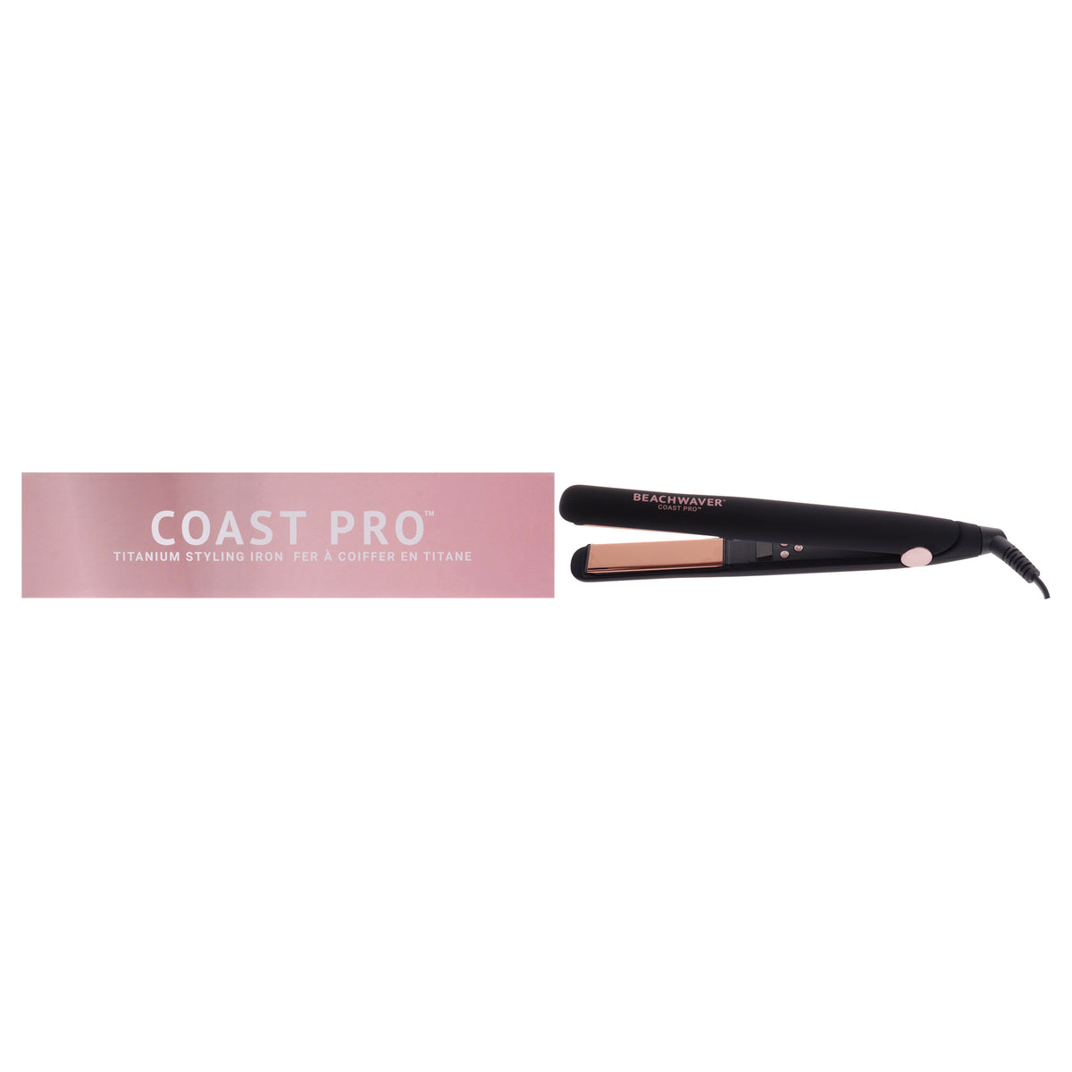 Coast Pro Titanium Styling Iron - Midnight Rose - US Plug by Beachwaver for Women - 1 Pc Flat Iron