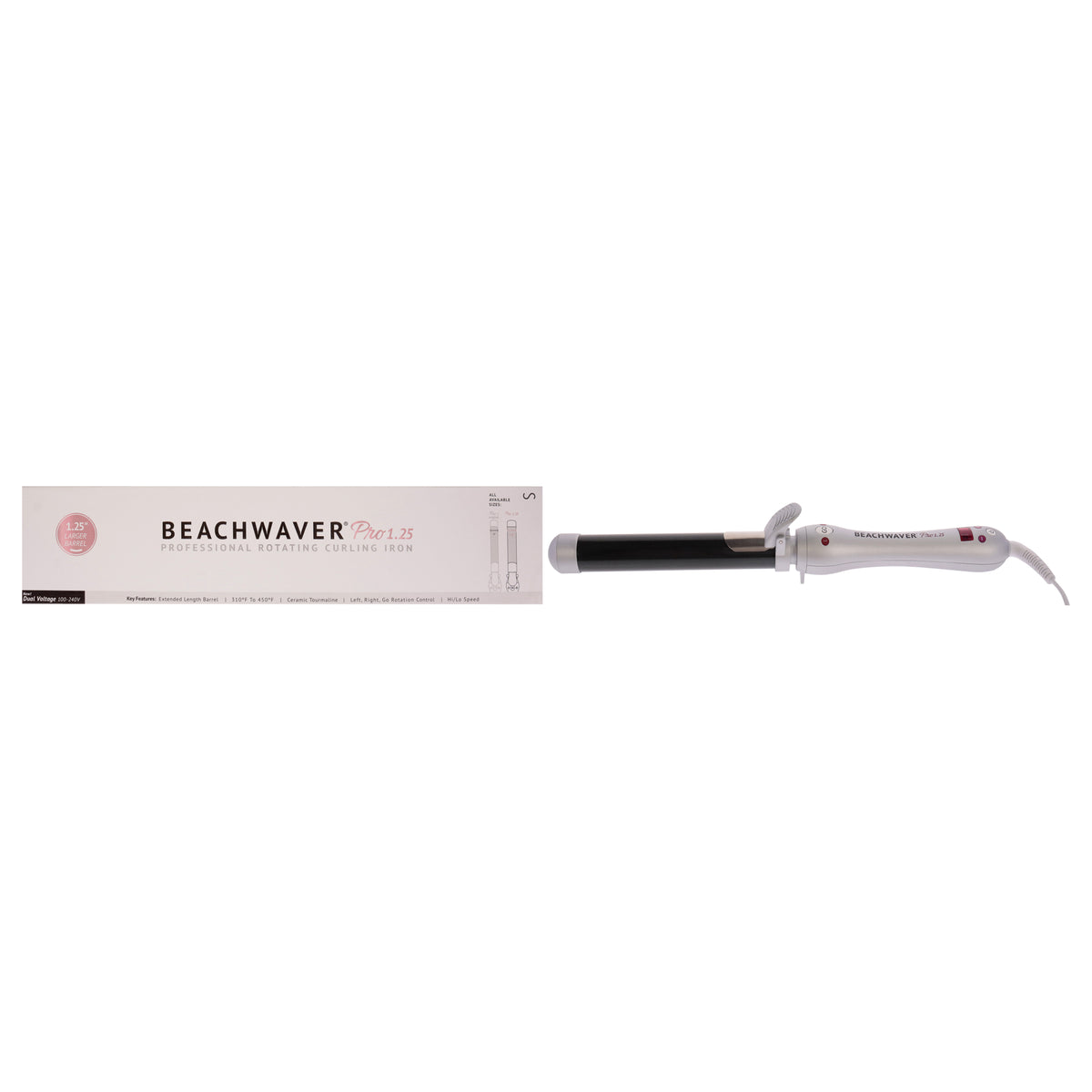 Pro Series Rotating Curling Iron - Pro 1.25 - US Plug by Beachwaver for Women - 1.25 Inch Curling Iron