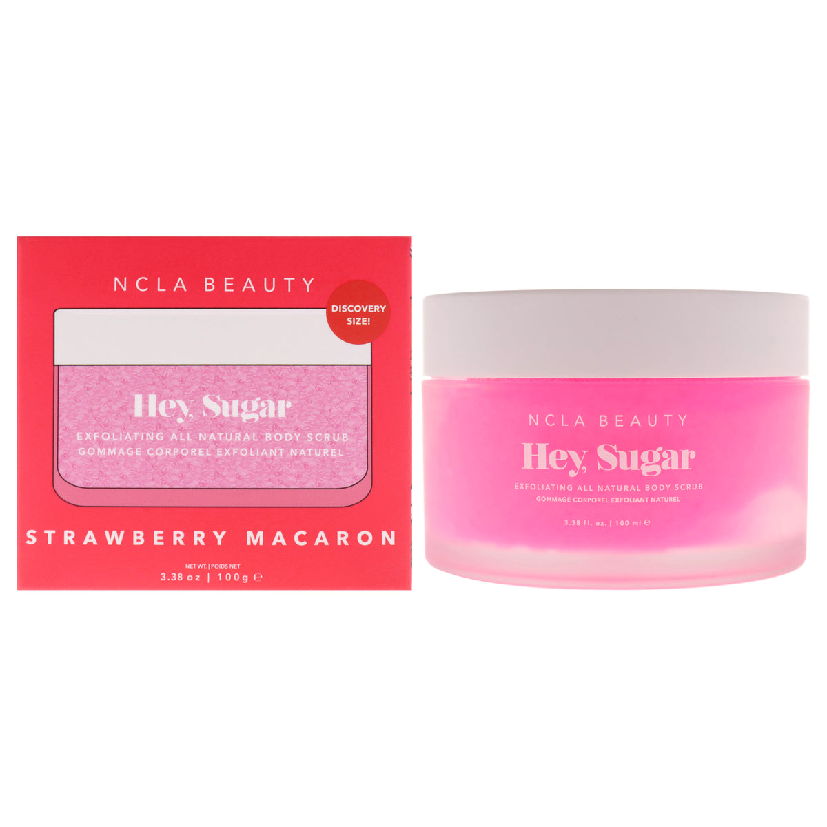 Hey Sugar All Natural Body Scrub - Strawberry Macaron by NCLA for Women - 3.38 oz Body Scrub