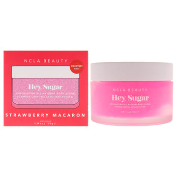 Hey Sugar All Natural Body Scrub - Strawberry Macaron by NCLA for Women - 3.38 oz Body Scrub