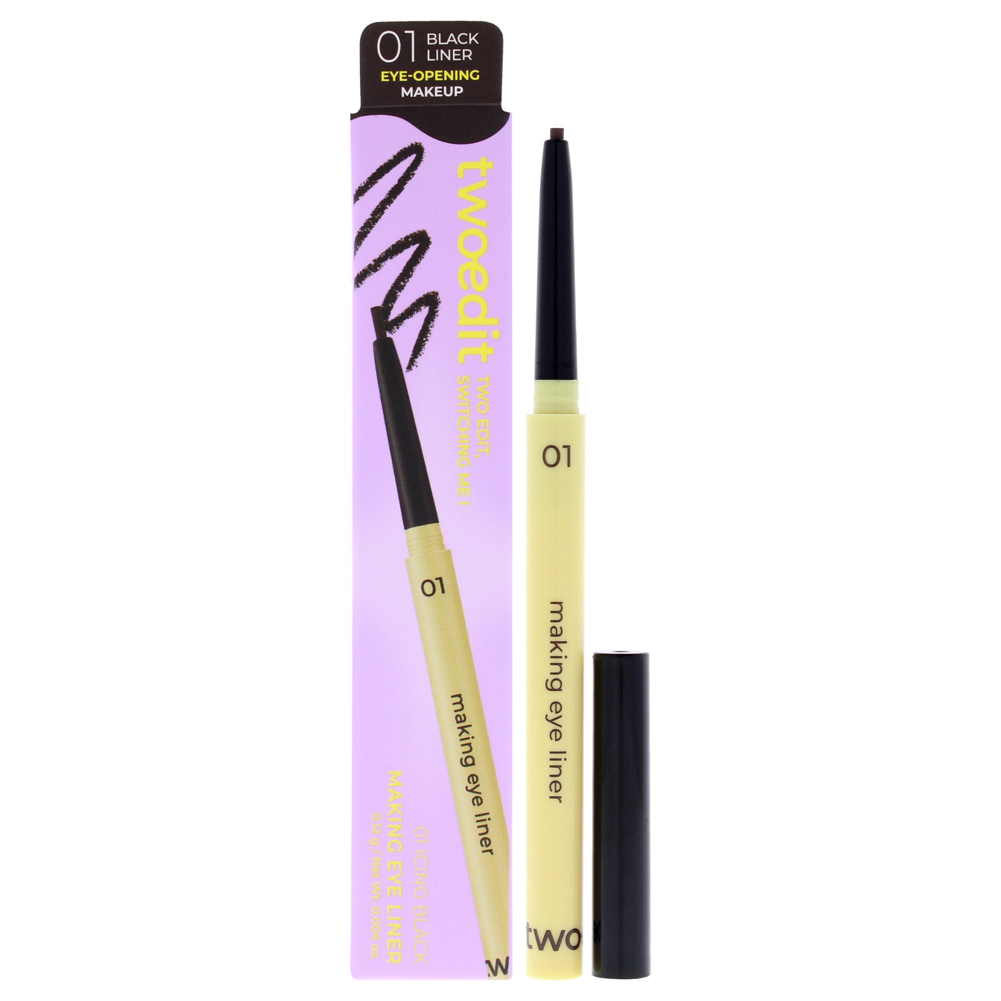 Making Eye Liner - 01 Icing Black by Two Edit for Women - 0.004 oz Eyeliner