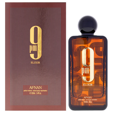 9 Collection - 9 PM Elixir Intense by Afnan for Unisex - 3.4 oz Extrait De Parfum Spray