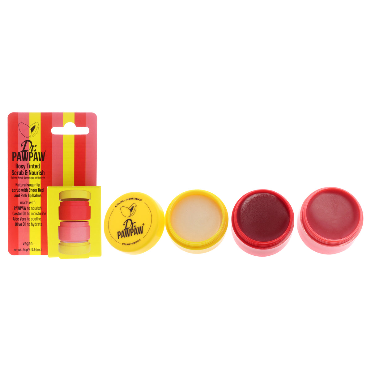 Scrub and Nourish - Rosy Tinted by Dr. PawPaw for Women - 0.84 oz Lip Balm