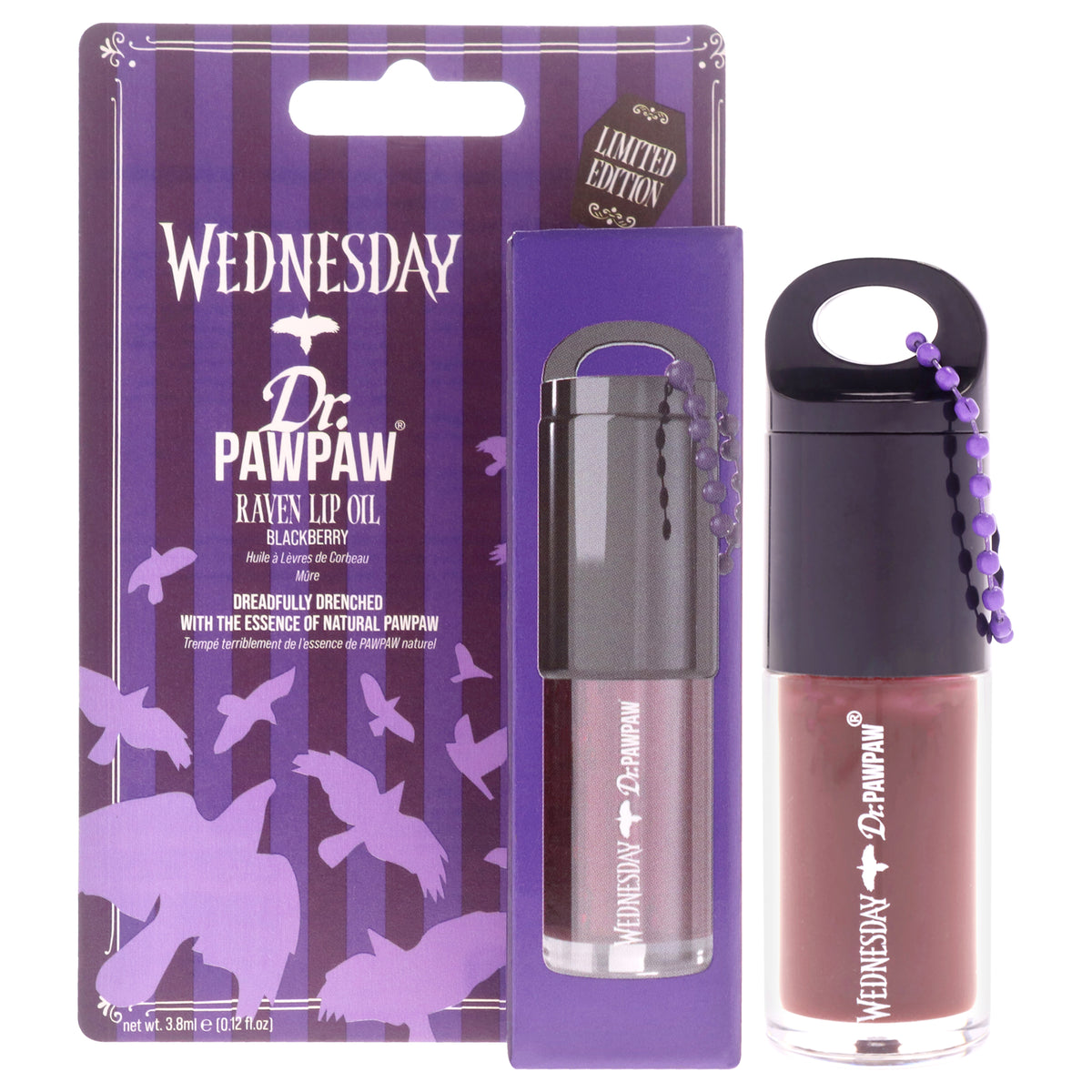 Wednesday Raven Limited Edition - Blackberry by Dr. PawPaw for Women - 0.12 oz Lip Oil