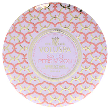 Maison Blanc Collection 3 Wick Tin Candle - Saijo Persimmon by Voluspa for Unisex - 12 oz Candle