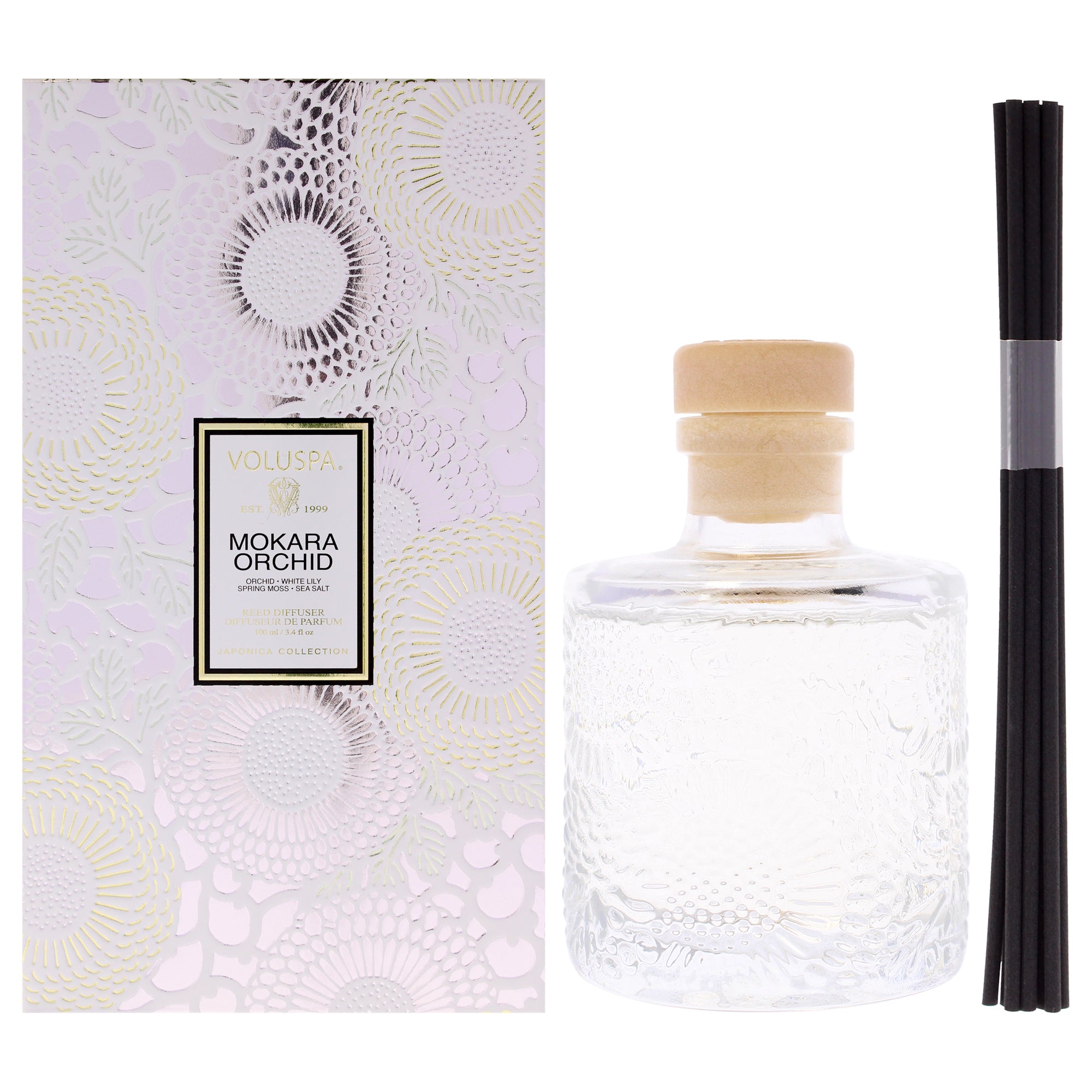 Japonica Collection - Mokara Orchid Reed Diffuser by Voluspa for Unisex - 3.4 oz Reed Diffuser