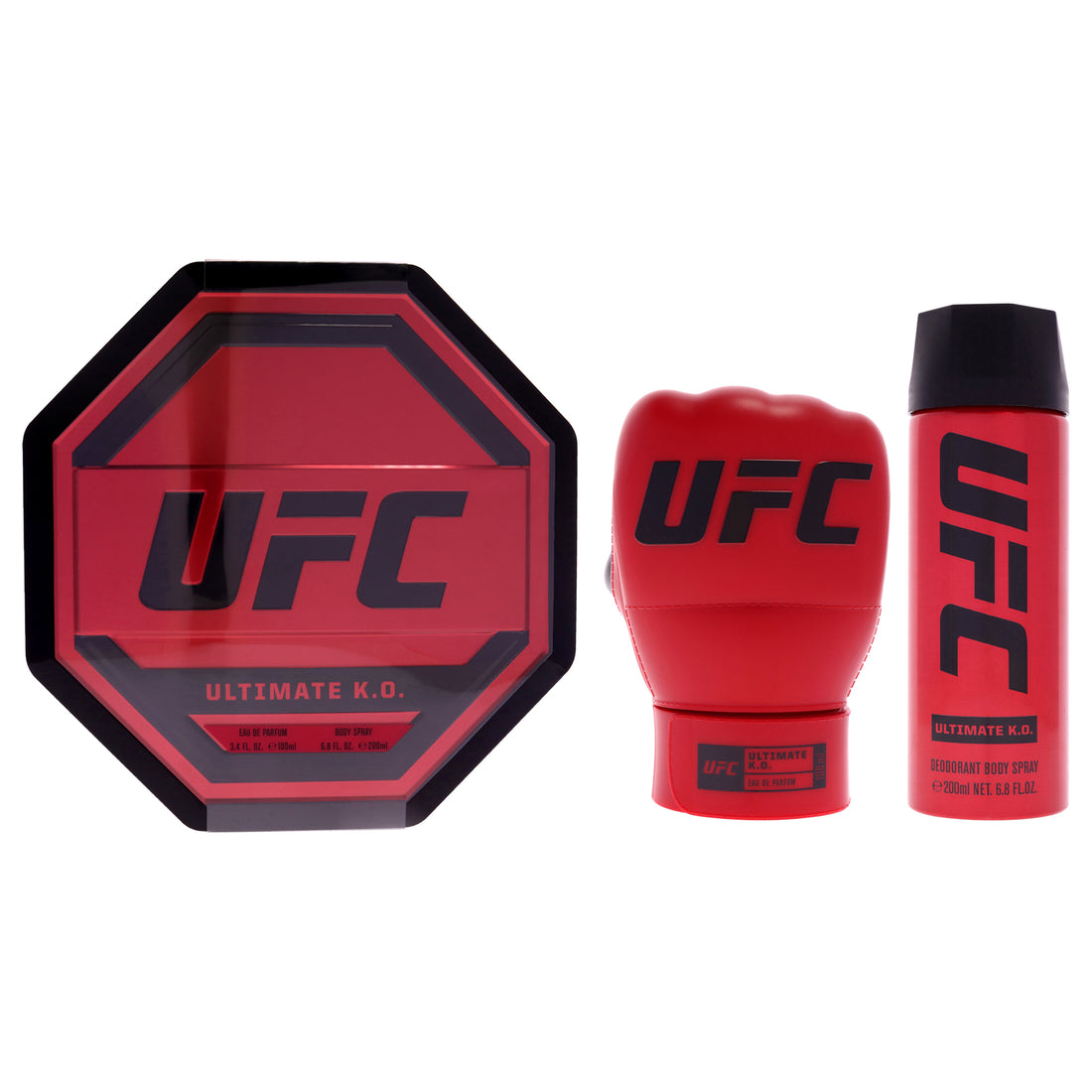 Ultimate K.O. by UFC for Men - 2 Pc Gift Set 3.4oz EDP Spray, 6.8oz Body Spray