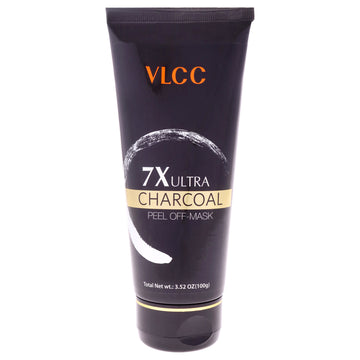 7X Ultra Whitening And Brightening Charcoal Peel Off Mask by VLCC for Unisex - 3.52 oz Mask