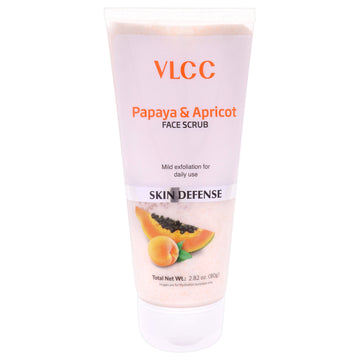 Skin Defense Face Scrub - Papaya and Apricot by VLCC for Women - 2.82 oz Scrub