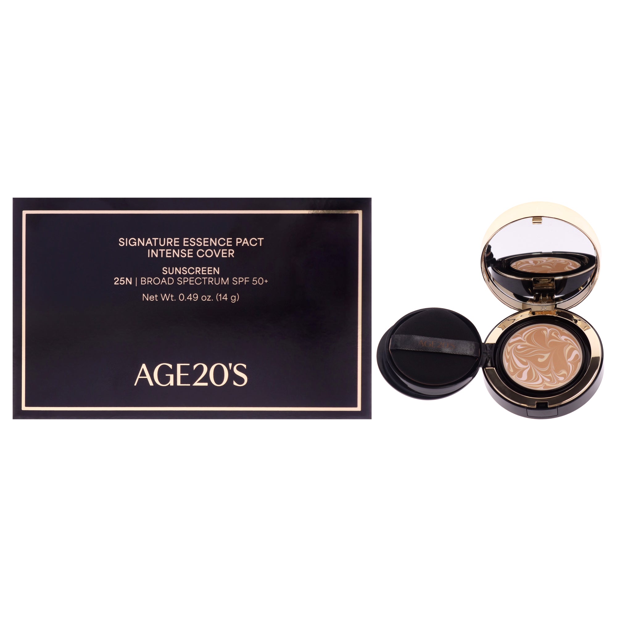 Signature Essence Pact Intense Cover SPF 50 Plus - 25N Sand by Age20s for Women - 0.49 oz Foundation