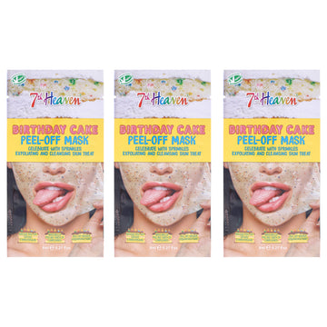Birthday Cake Peel-Off Exfoliating Skincare by 7th Heaven for Women - 3 x 0.27 oz Mask
