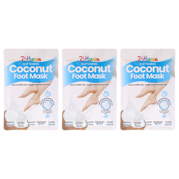 Softening Coconut Foot Mask Multipak by 7th Heaven for Women - 3 Pair Mask