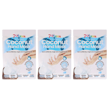 Softening Coconut Hand Mask Multipack by 7th Heaven for Kids - 3 Pair Mask