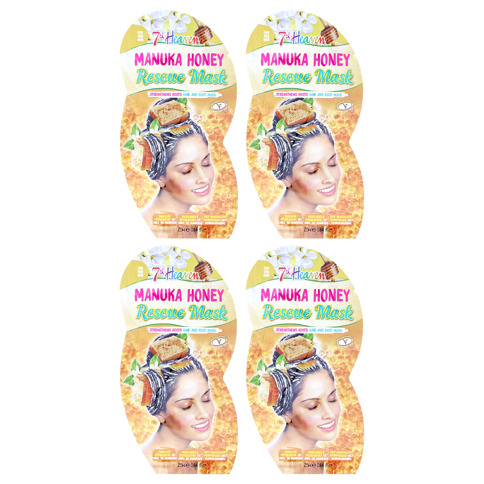 Manuka Honey Hair and Root Rescue Mask by 7th Heaven for Women - 4 x 0.84 oz Mask