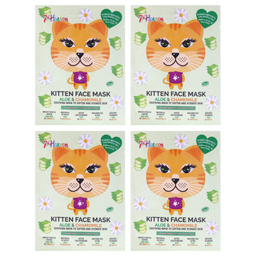 Kitten Sheet Mask Multipack by 7th Heaven for Kids - 4 Pc Mask