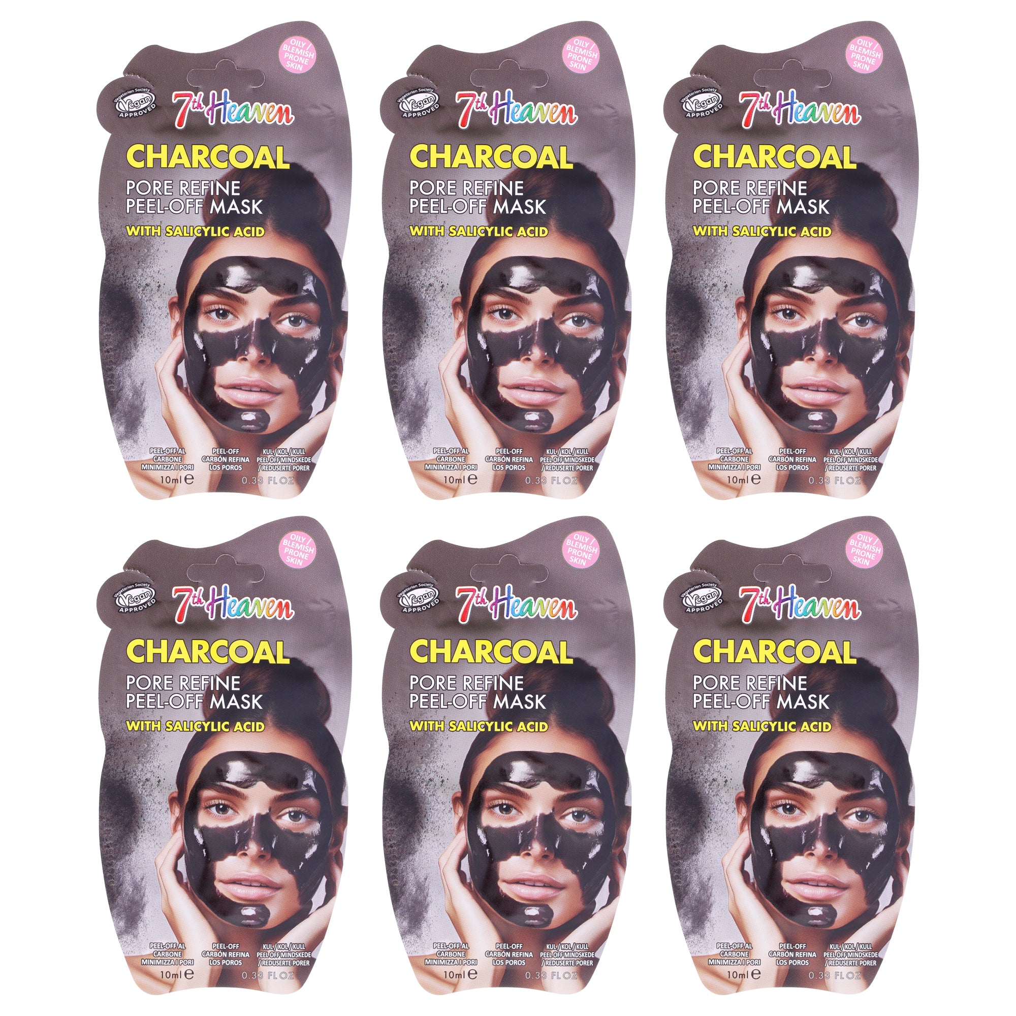 Charcoal Peel Off by 7th Heaven for Women - 6 x 0.33 oz Mask