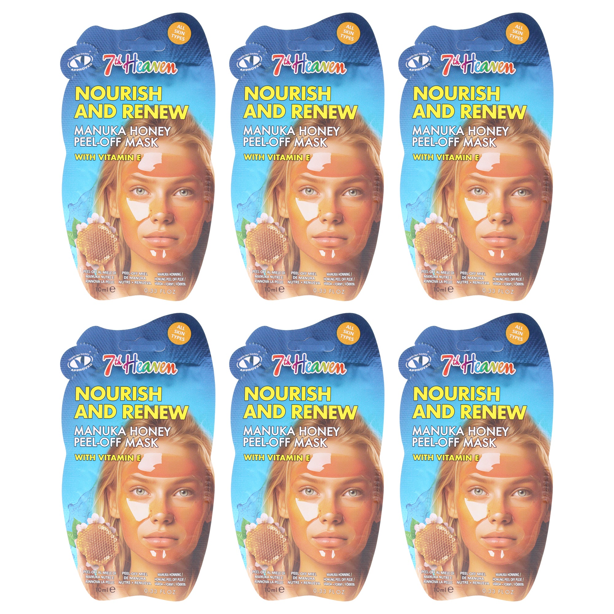 Manuka Honey Peel Off by 7th Heaven for Women - 6 x 0.33 oz Mask