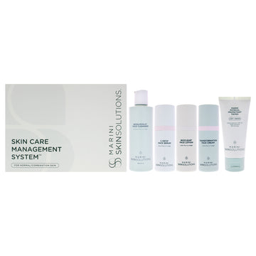 Skin Care Management System - Normal to Combination by Marini SkinSolutions for Unisex - 5 Pc 6oz Bioglycolic Face Cleanser, 1oz C-ESTA Face Serum, 1oz Bioclear Face Lotion, 1oz Transfomation Face Cream, 2oz Marini Physical Protectant Tinted SPF 45