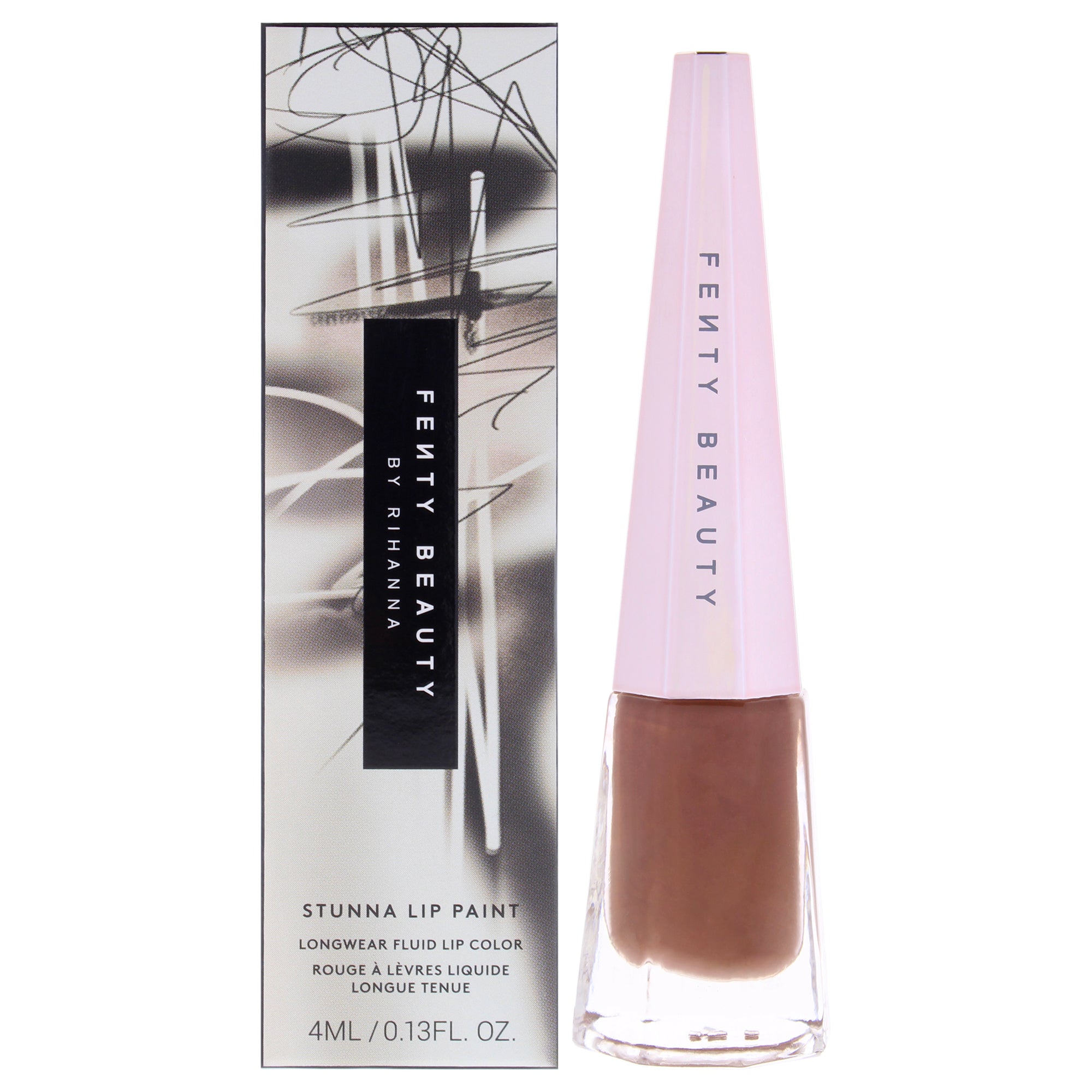 Stunna Lip Paint Fluid - 04 Unveil Chocolate Brown Nude by Fenty Beauty for Women - 0.13 oz Lipstick