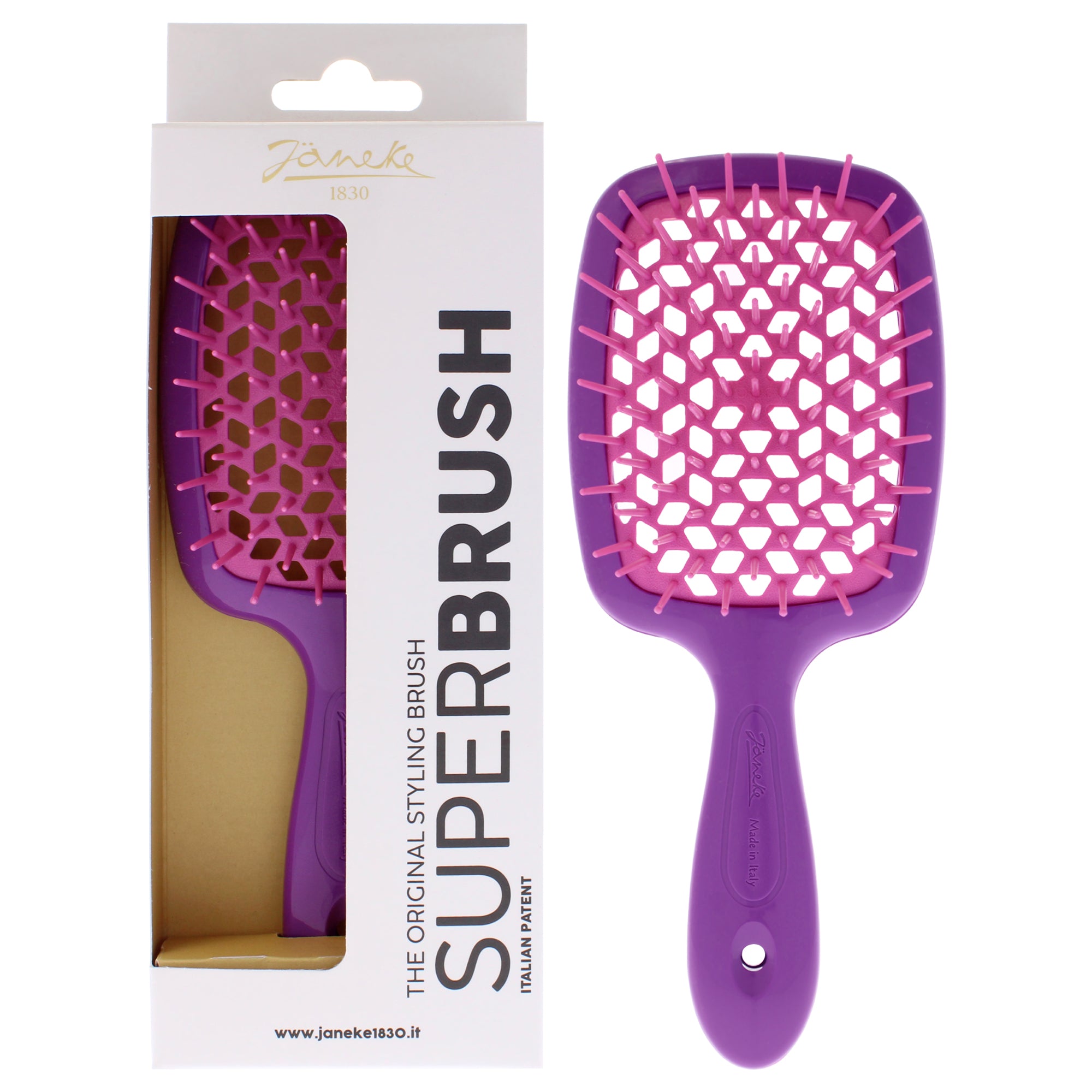 Bicolor Superbrush - Purple With Fuchsia by Janeke for Unisex - 1 Pc Hair Brush