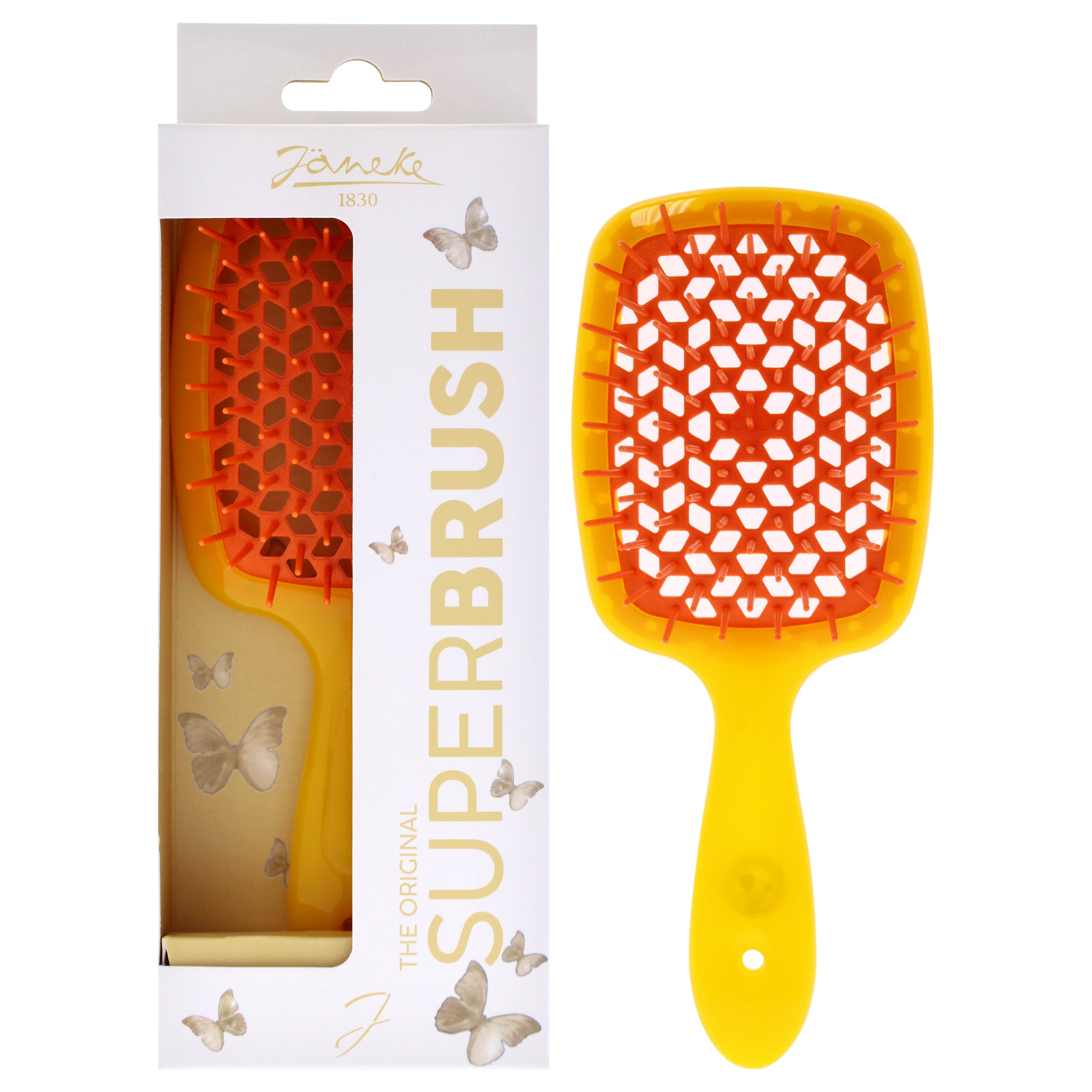 Bicolor Superbrush - Yellow With Orange by Janeke for Unisex - 1 Pc Hair Brush