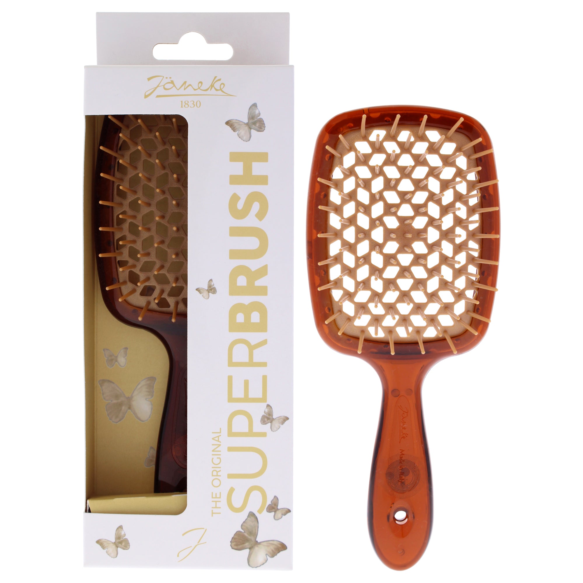 Superbrush - Cognac Brown by Janeke for Unisex - 1 Pc Hair Brush